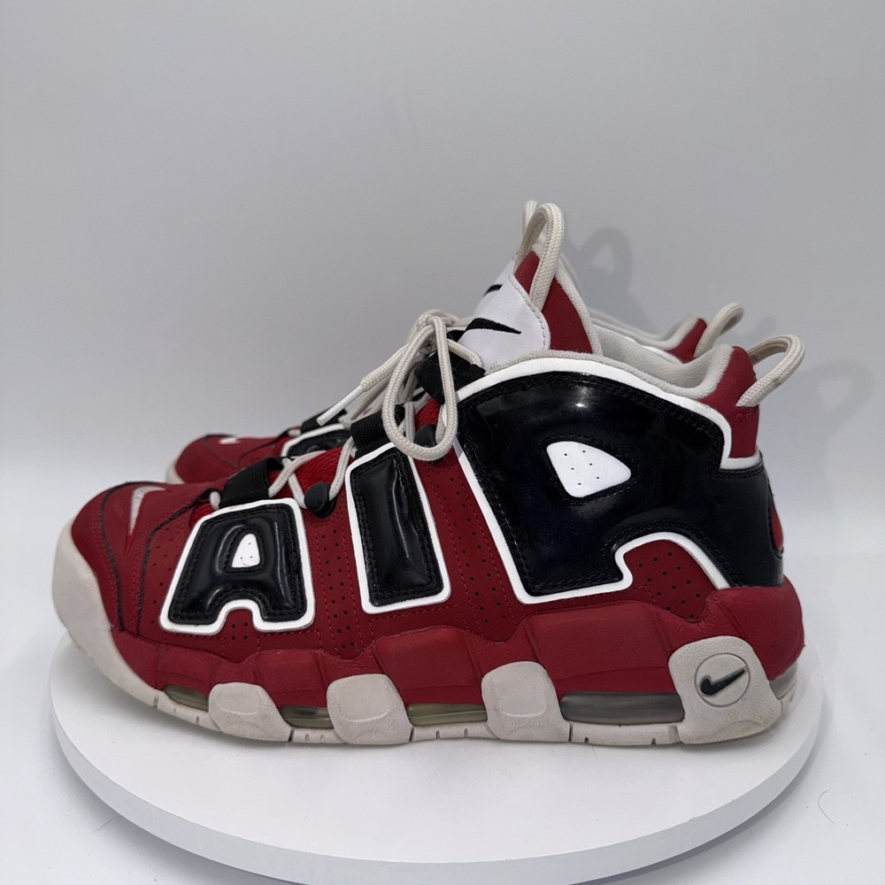 Nike Air More Uptempo 96 Varsity Bulls Red Black White 921948-600 Mens Size 9